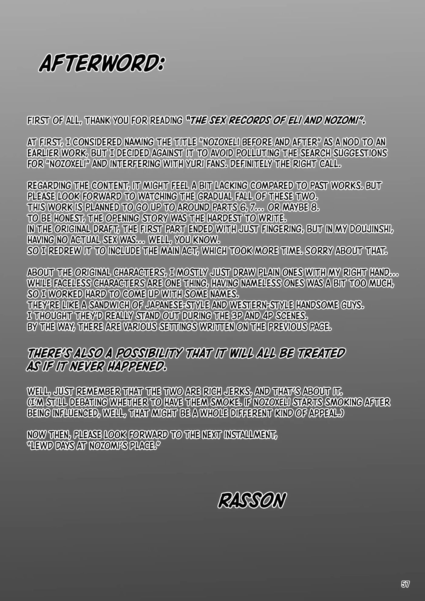 The Sex Records Of Eli And Nozomi Chapter 1000 Page 57